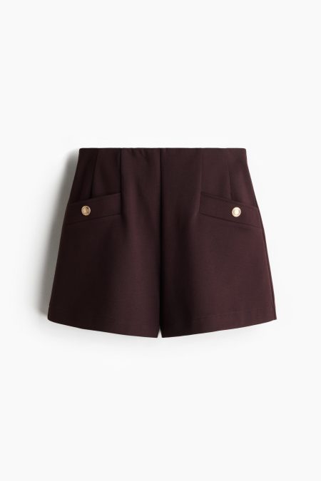 H & M - Short van interlocktricot - Bruin