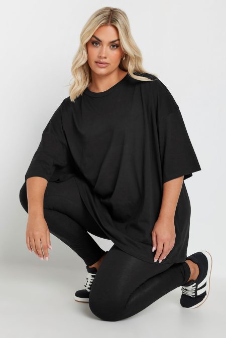 Yours Oversized Tshirt Van Katoen In Zwart