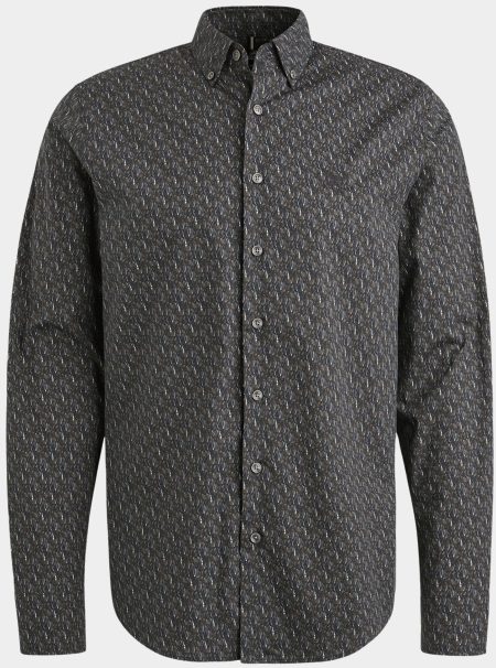 Vanguard Casual hemd lange mouw Blauw Long Sleeve Shirt Print on Po VSI2508202/5073
