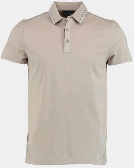 Scotland Blue Polo korte mouw Bruin Hilton Polo Contrast Collar 25108HI31SB/190 pebble