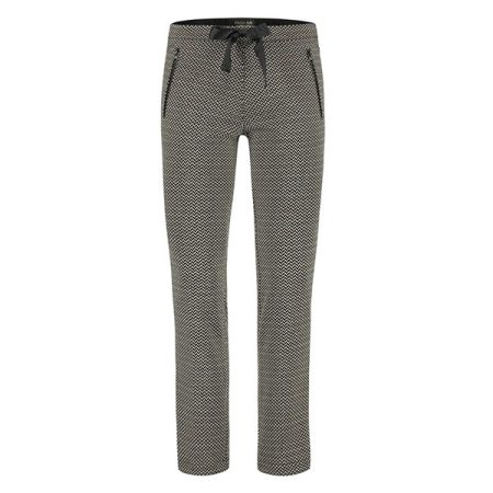 Para Mi Broek kim knitted jacquards herringbone black