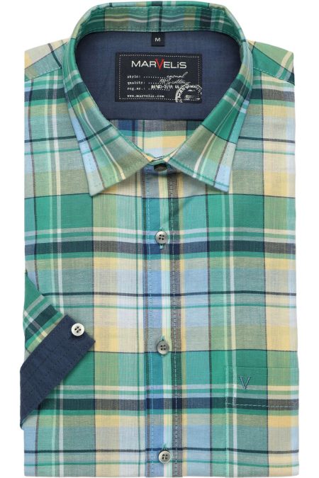 Marvelis Casual Overhemd Korte mouw lichtgroen