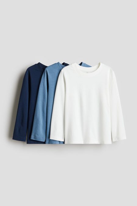 H & M - Set van 3 shirts met lange mouwen - Wit