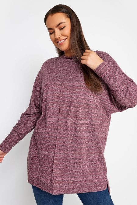 Yours Soft Touch Trui Met Naaddetail In Gemêleerd Rood