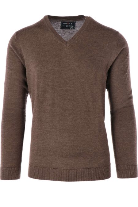 Marvelis Casual Trui V-hals bruin