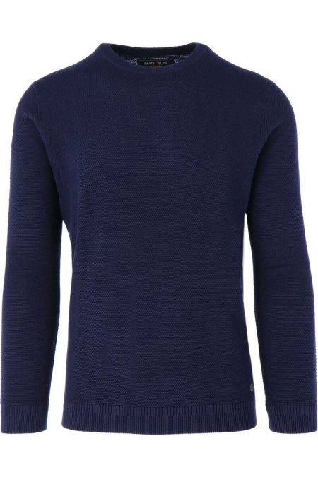 Marvelis Gebreide trui ronde halsdonkerblauw
