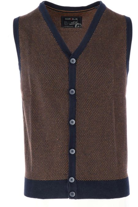 Marvelis Casual Gebreid vest blauw/geel