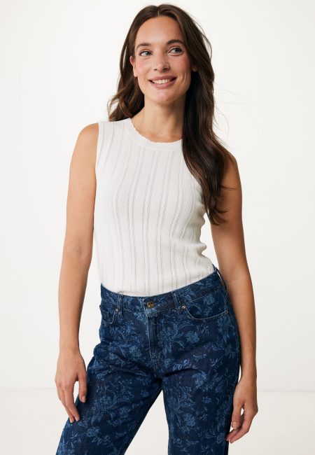 Lily Classic Ajour Tanktop Off White