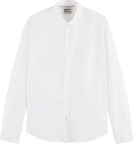 Scotch & Soda Essential solid organic co/ea sli white