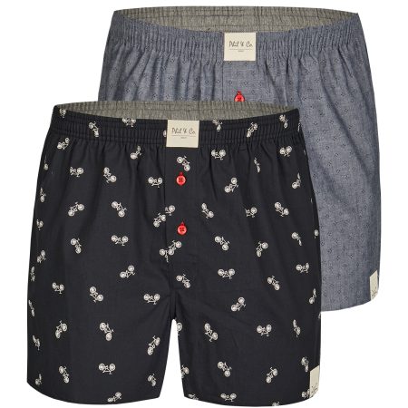 Phil & Co 2-pack wijde boxershorts heren ph-156 fiets print