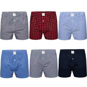 MG-1 Wijde boxershorts heren 6-pack multipack d900 geweven katoen