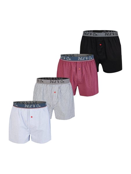 Phil & Co Wijde boxershorts heren 4-pack logo waistband