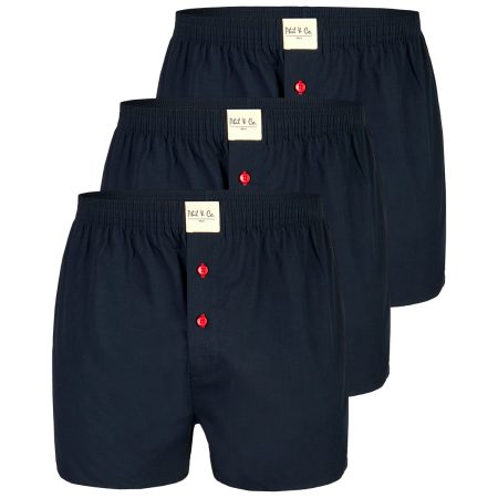 Phil & Co Wijde boxershorts heren geweven katoen effen 3-pack