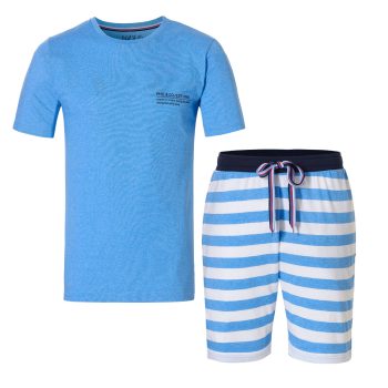 Phil & Co Shortama heren maritim pyjama set gestreept