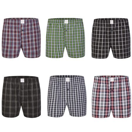 MG-1 Wijde boxershorts heren geruit 6-pack d626 multipack