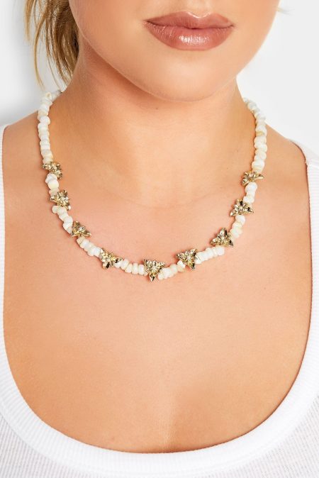 Statement Kralenketting Met Bedeltjes Van Bloemetjes In Goud