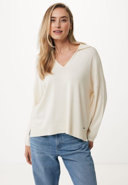 Polo Gebreid Offwhite