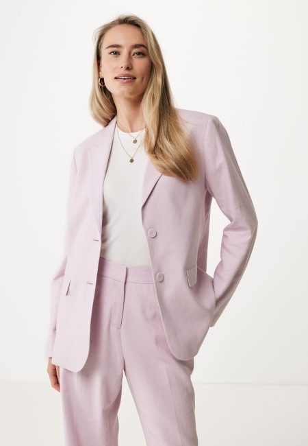Blazer Linnenmix Licht Roze