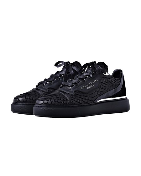 Benjamin Berner Raphael low top python cut-matt nappa sneaker