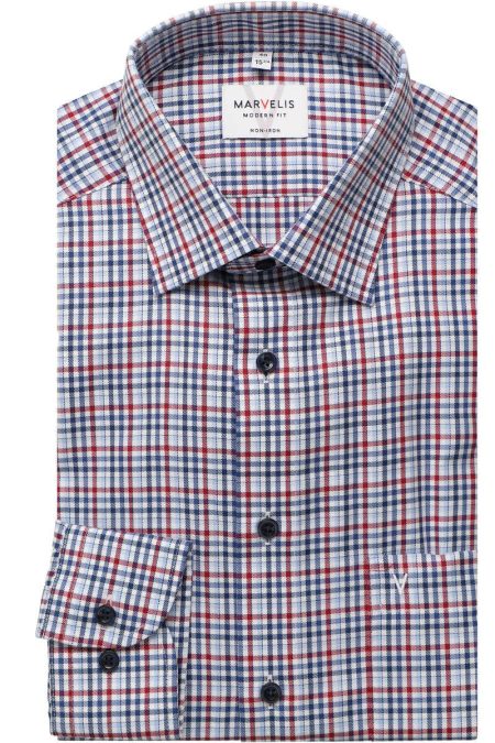 Marvelis Overhemd blauw/rood