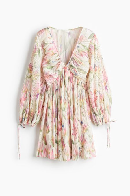 H & M - Plisséjurk - Wit