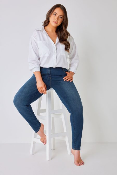 Yours For Good Ava Skinny Jeans Met Stretch In Indigoblauw