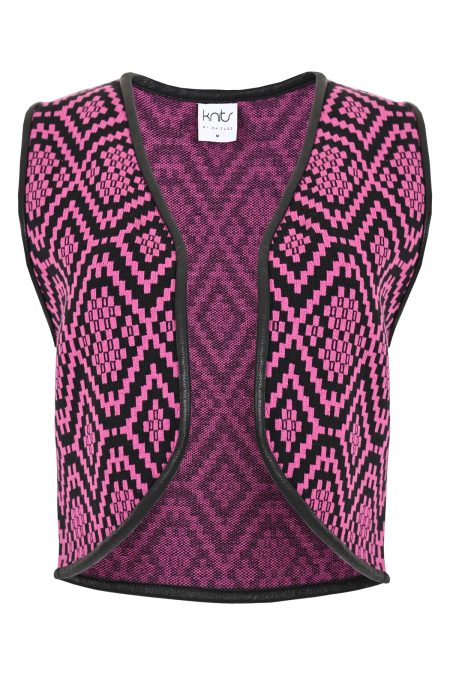 MAICAZZ Knits hadar vest ikat magenta wi23.65.204