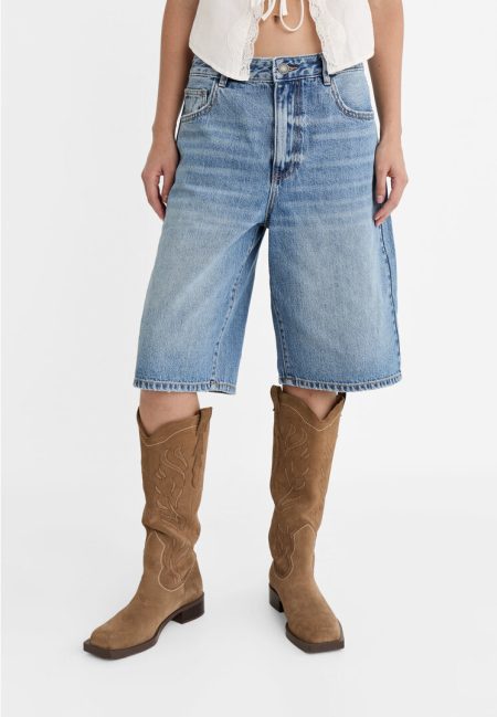 Stradivarius Baggy bermuda jorts  Denim 36