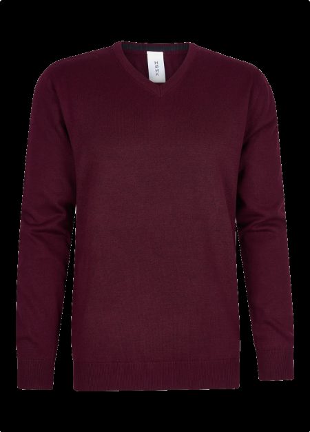 Hønk Bordeaux pullover katoen met v-hals