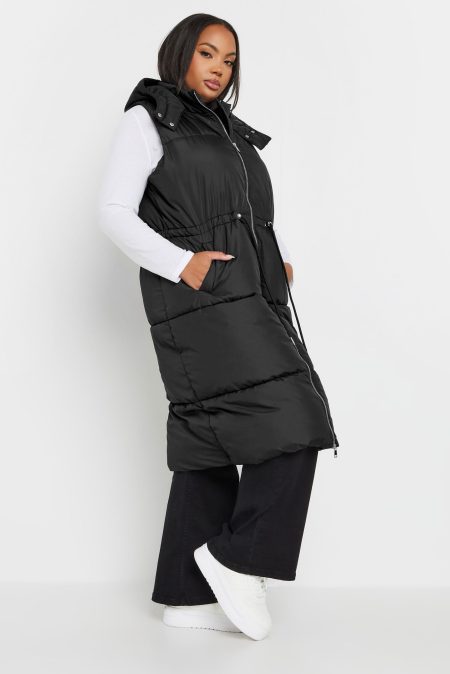 Yours Bodywarmer Met Panelen En Capuchon In Zwart