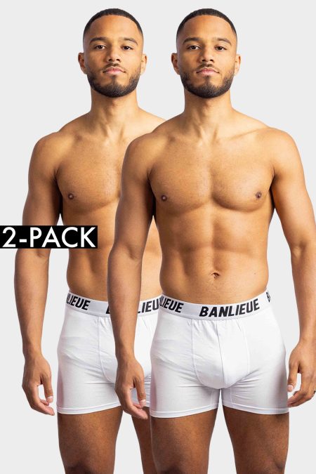 Banlieue 2-Pack Boxers Heather Heren Wit - Maat L - Kleur: Wit | Soccerfanshop