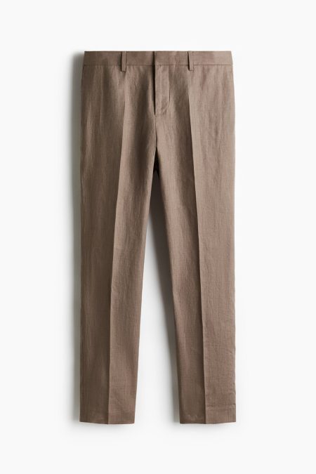 H & M - Linnen kostuumpantalon - Slim Fit - Beige