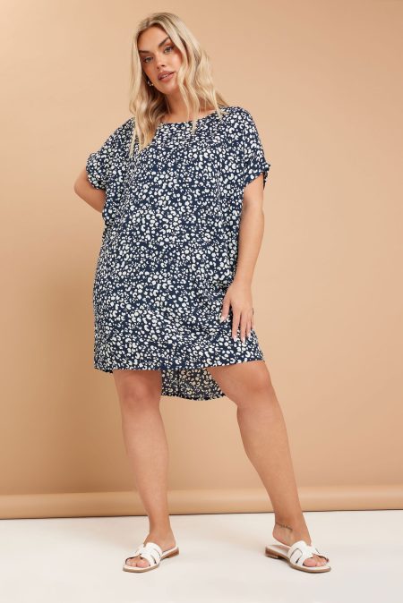 Yours Shiftjurk Met Luipaardprint In Donkerblauw Size 58-60