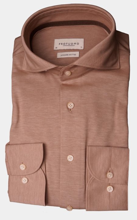 Profuomo Business hemd lange mouw Bruin PPUH30049C/G