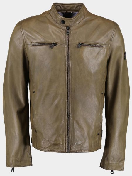 Donders 1860 Lederen jack Groen Leather Jacket 52360/683