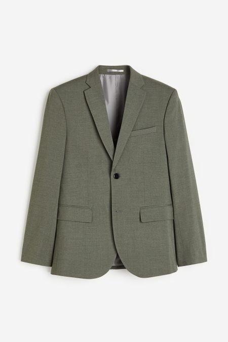 H & M - Single-breasted colbert - Slim Fit - Groen