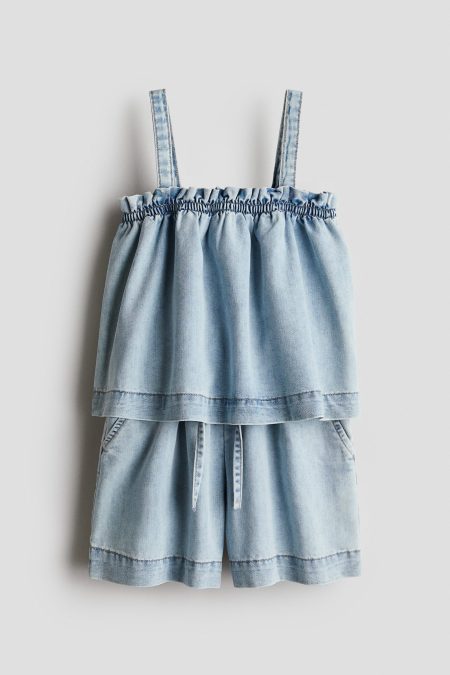 H & M - Tweedelige denim set - Blauw