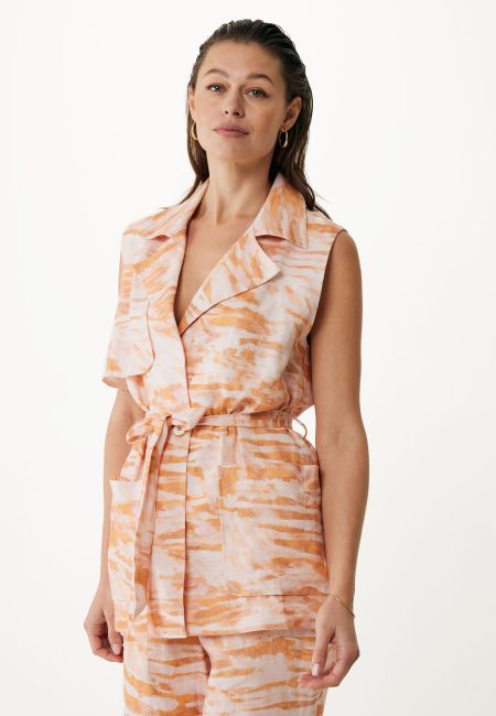 Gilet met Print Oranje