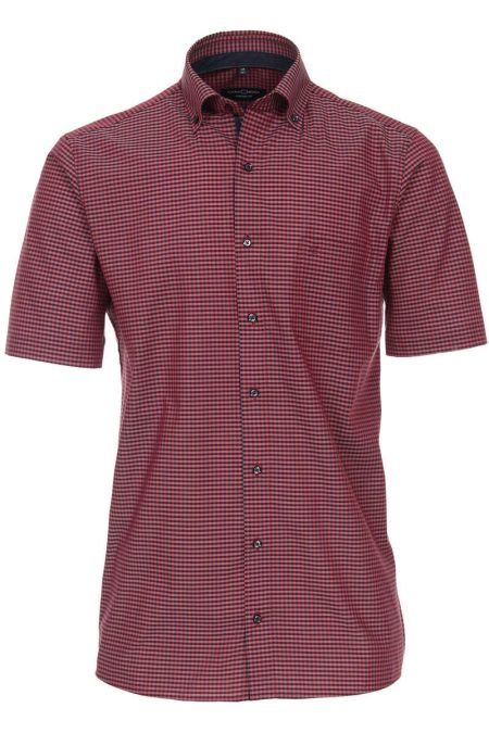 Casa Moda Overhemd Korte mouw rood/blauw