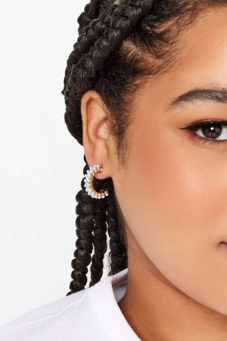 Oorringen Met Parels In Goud/Wit