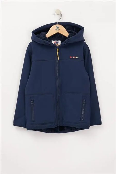 Batela Navy kinder softshell jas -