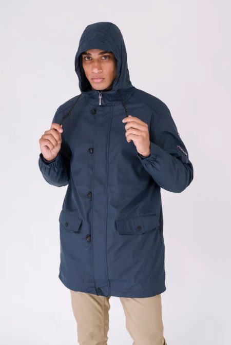 Batela Drimmelen navy lange heren winter regenjas -