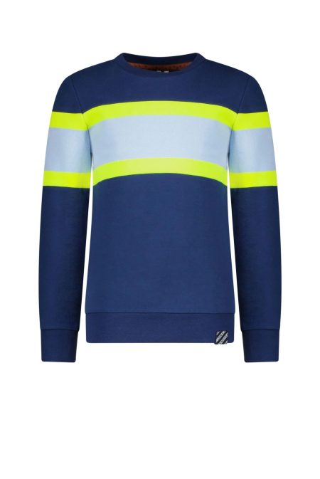 B.Nosy Jongens sweater met horizontale colorblock stripe lake