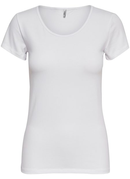 Only 15205059 Onllive Love Life S/s O-neck Top T-shirt Korte Mouw White 15205059