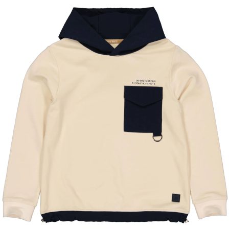 Levv Jongens hoodie alfred cream cotton