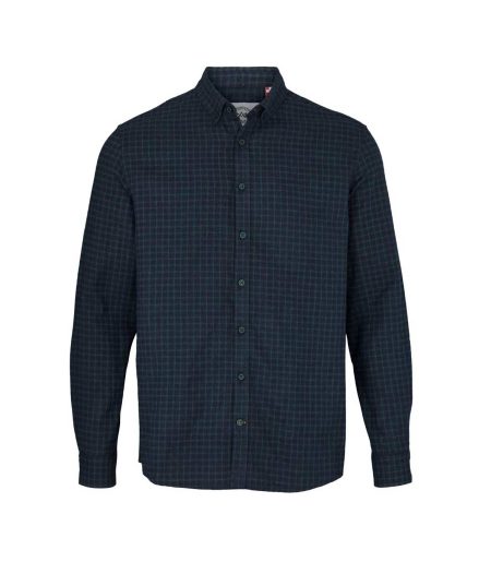 Kronstadt Johan flannel simple check shirt ks3463 navy/bottle green