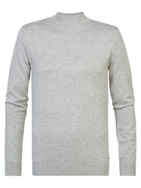 Petrol M-3020-kwc258 Knitwear Collar Basic Trui 9038 Light Grey Melee