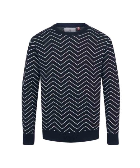 Kronstadt Ks3795 zig-zag cotten knit navy