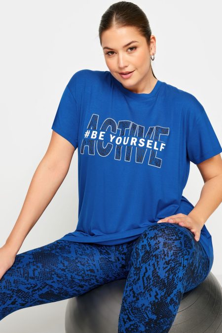 Yours Active Top Met '#Be Yourself' Slogan In Blauw