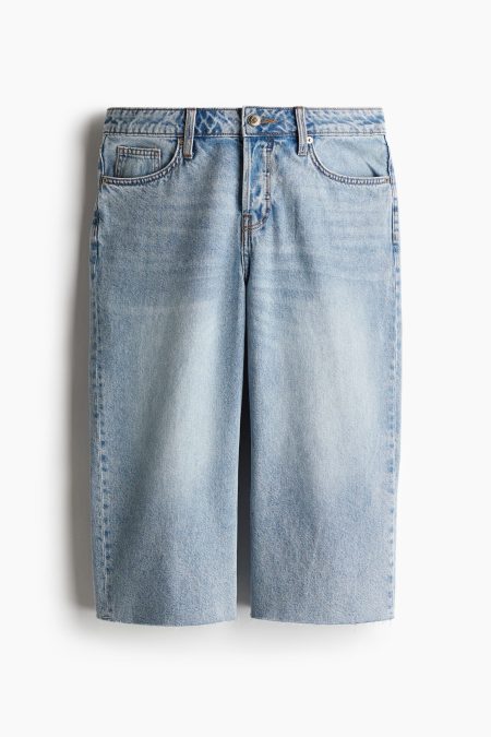 H & M - Low Knee-length denim short - Blauw